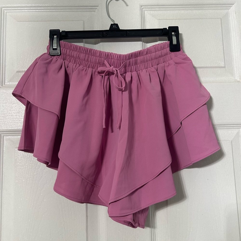 Women's Pink Ruffle Shorts